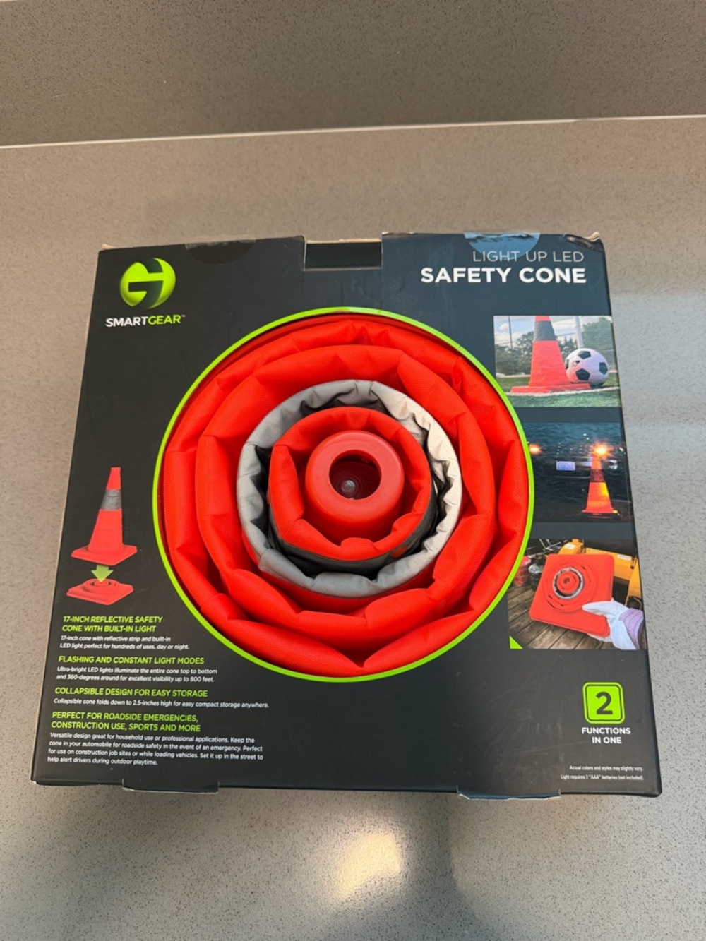 Smart Gear 17” portable light up LED safety cone